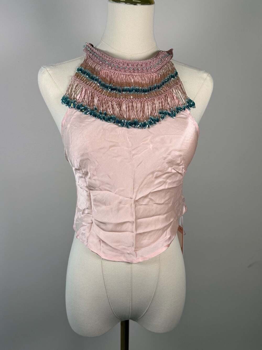 My Beachy Side x Emily In Paris Beaded Halter Top Size M